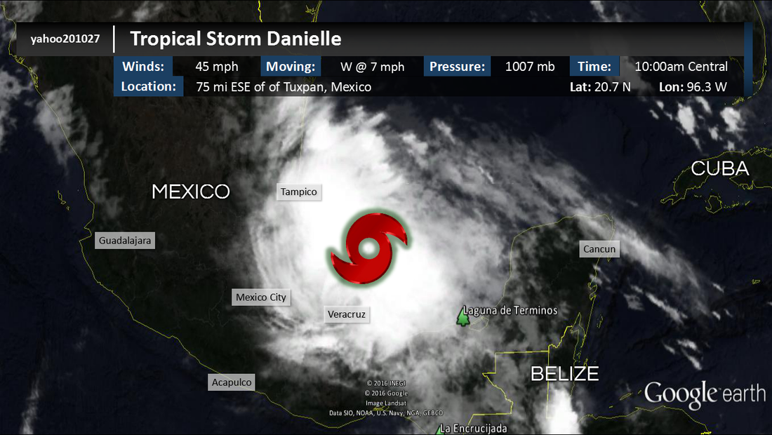 Tropical Storm Danielle ready to strike Mexico. (Tropical Update June